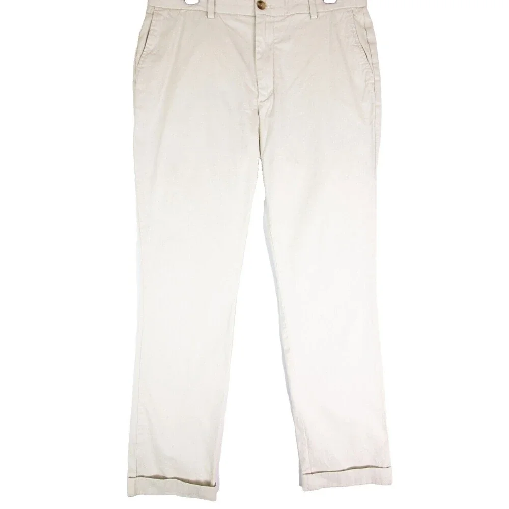 Vineyard Vines Men's Size W34 X L34 Khaki Tan Flat Front Straight Leg Pants